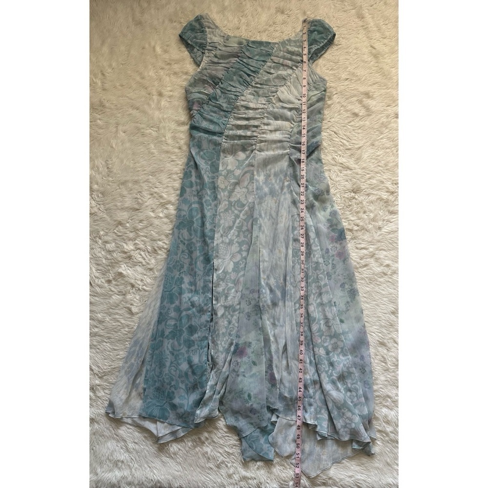 Free People Dress Heart To Heart Midi Flowy Fairycore Floral Blue Sz 12 - Picture 13 of 13